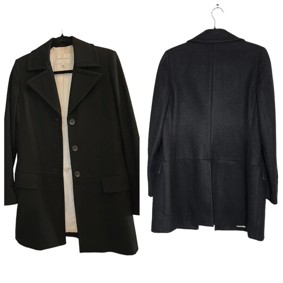 Banana Republic wool black long pea coat - Picture 13 of 17